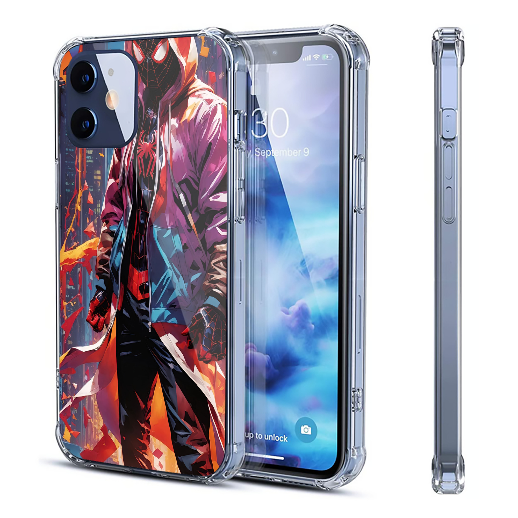 （画像用） Spider Man スパイダーマン 【iPhone 12シリーズ対応】透明スマホケース（クリアソフトケース）